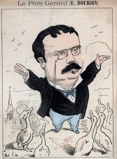 Elphege Boursin (1836-1891) novinář, politický esejista, spisovatel a historik - kreslený film Andre Gill v „Les Hommes d