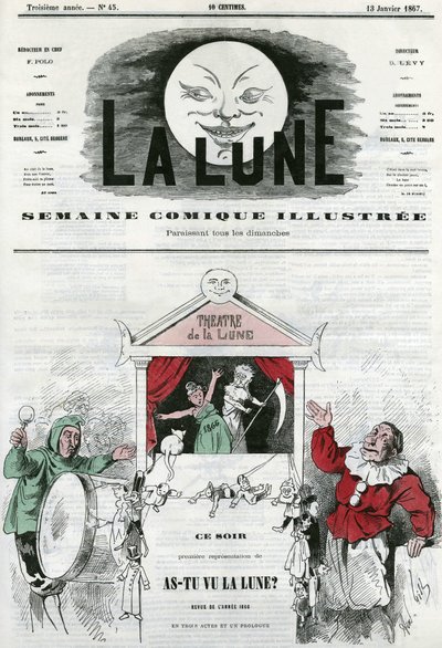 Viděl jsi měsíc? v měsíčním divadle v Paříži. Cartoon by Gill, v „La Lune“, 13. ledna od Andre Gill
