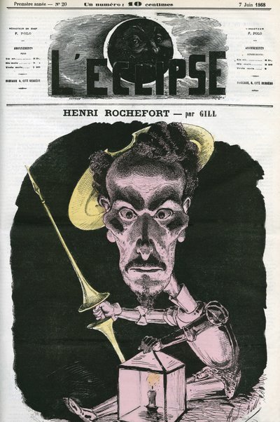 Henri Rochefort (1831-1913), francouzský novinář, spisovatel a politik. Obálka “”L