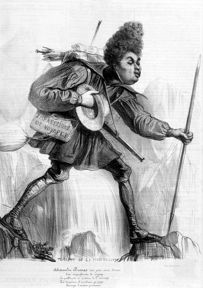Humorná kresba na Alexandre Dumas Pere - v "" Charivari ", kolem roku 1840. od Andre Gill