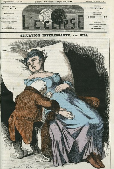Ilustrace Republiky, která se brzy zavděčí Prusku, Adolphe Thiers (1797-1877), prezident republiky, který mu nabírá tep. Obálka v “”L