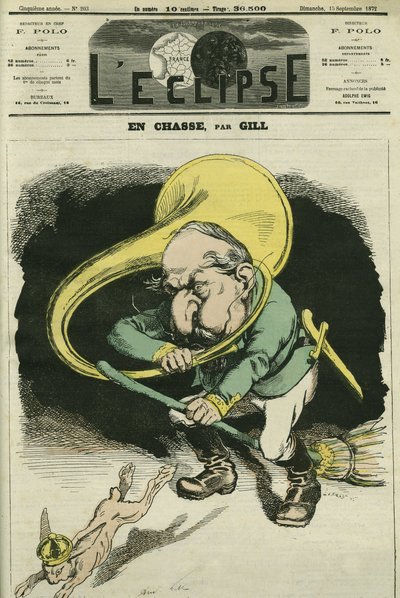 V lovu Louis-Napoleon Bonaparte (1808-1873), prezident republiky v roce 1848 a francouzský císař v letech 1852 až 1871. Obálka v „“L