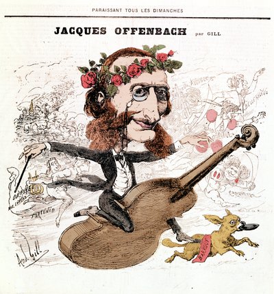 Jacques Offenbach (1819 - 1880), Cartoon by Gill od Andre Gill