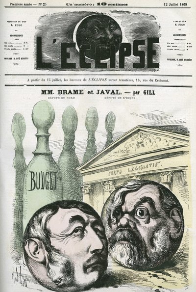 Jules Louis Joseph Brame (1808-1878) francouzský politik a Louis Emile Javal (1839-1907), francouzský poltik. Obálka “”L