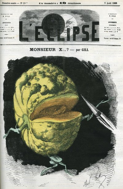 Pan X... ilustrace melounu od Gill v reakci na cenzuru. Obálka “”L