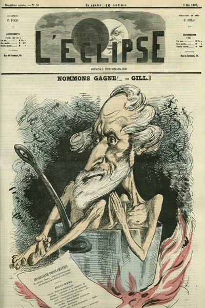 Jméno Gagne, ilustrace kandidáta ve volbách. Obálka „“L