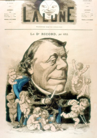 Philippe Ricord, francouzský chirurg a venereolog, 1867 od Andre Gill