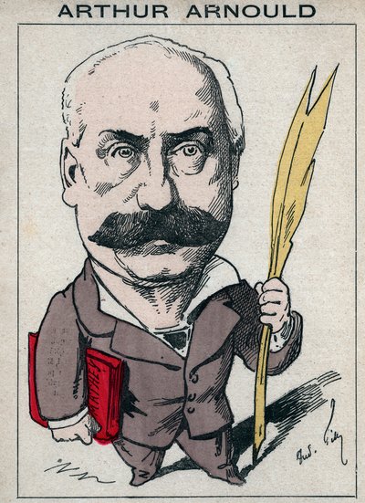 Portrét Arthura Arnoulda (1833-1895), francouzského novináře a politika, aktivně se účastnil Pařížské komuny - Cartoon Andre Gill v „Les Hommes d
