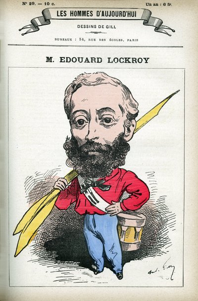 Portrét Edouarda Lockroye (1838-1913), francouzského politika. Cartoon od Gill, v "Les Homme d