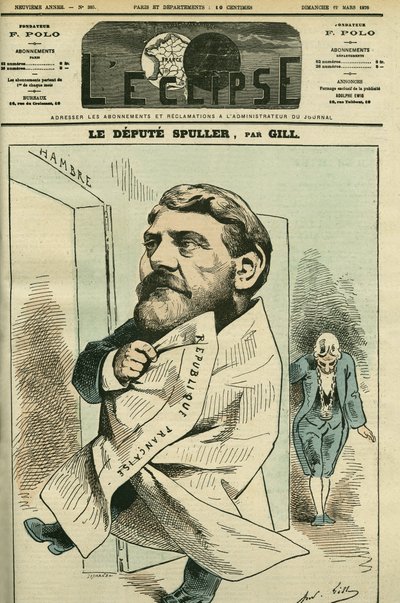 Portrét Eugena Spullera (1835-1896), francouzského právníka, novináře, spisovatele a politika. Obálka „“L