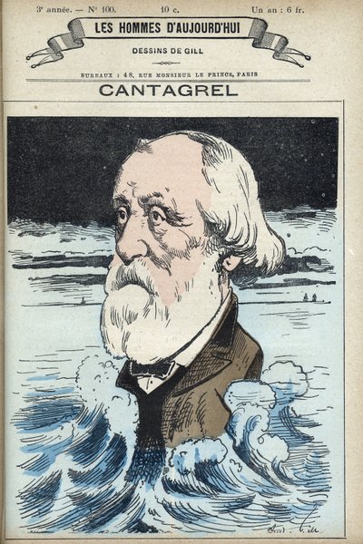 Portrét Felixe Francoise Jeana Cantagrela (1810-1887), literáta, městského radního a zástupce Paříže. Cartoon od Gill, Paříž. od Andre Gill