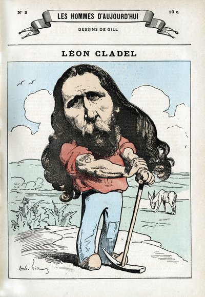 Portrét Leona Cladela (1835-1892), francouzského spisovatele. Karikatura Gill, Paříž. od Andre Gill