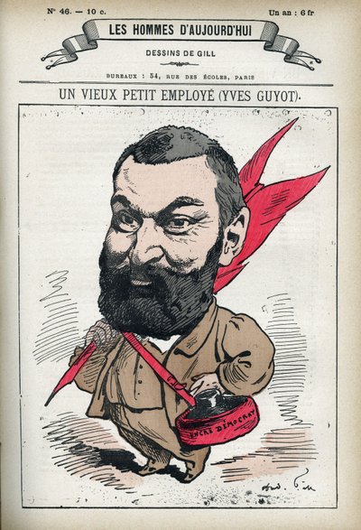 Portrét Yvese Guyota (1843-1928), francouzského politika, publicisty a ekonoma. Cartoon od Gill, Paříž. od Andre Gill