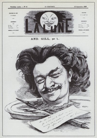 Autoportrét francouzského karikaturisty Andre Gill (litho) od Andre Gill