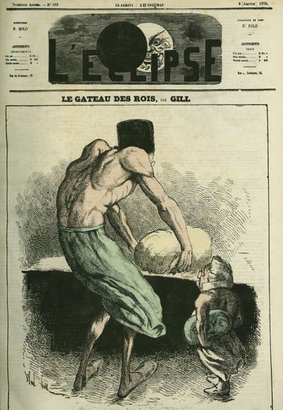 Dort králů, jeden Petri pasta, druhý drží feve. Obálka v “”L