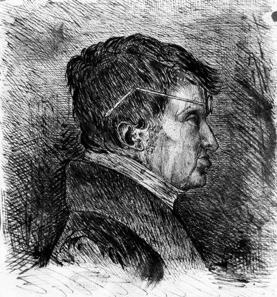Autoportrét Andre Marie Ampere 19. století (rytina) od Andre Marie Ampere