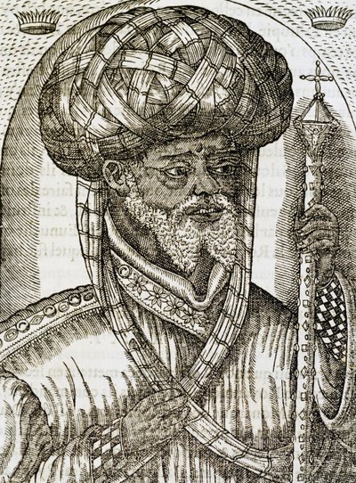 Habešský kněz, z vesmírné kosmologie, Andre Thevet (1504-1592), rytina od Andre Thevet
