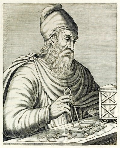 Archimedes ze Syrakus z ?True Portraits? André Thévet publikoval v roce 1594 od Andre Thevet