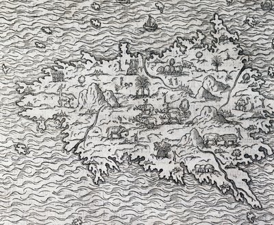 Mapa Sumatry, rytina Andre Thevet (1504-1592), Paříž, Francie od Andre Thevet