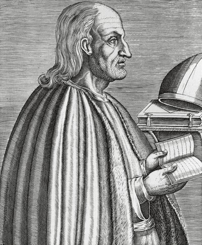Portrét Anselma z Canterbury známého také jako Anselm z Aosty (1033-1109), světec, teolog a učitel církve, arcibiskup z Canterbury, rytina z roku 1584 od Andreho Theveta (1502-1590) od Andre Thevet