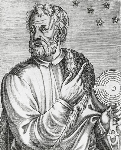 Portrét Kryštofa Kolumba (1451-1506), italského mořeplavce, rytina z Les Vrais portraits et Lives des Hommes illustres od Andre Thevet