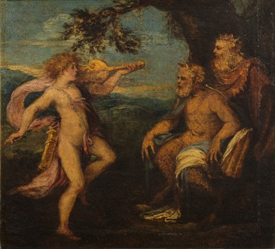 The Judgment of Midas (olej na dřevěné desce) od Andrea Schiavone