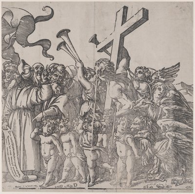 Část D: Andělé troubí na trubky atd., z Triumph of Christ, 1836. od Andrea Andreani