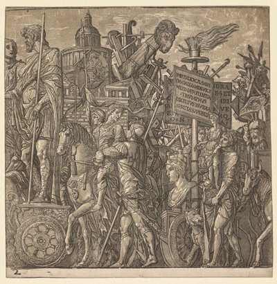 Triumf Julia Caesara: Kolosální sochy a obléhací zařízení, 1593-99. od Andrea Andreani