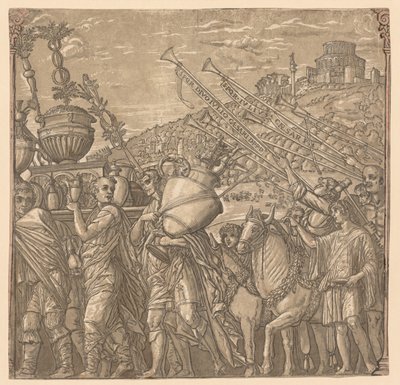 Triumf Julia Caesara: Vojáci nesoucí vázy, 1593-99. od Andrea Andreani