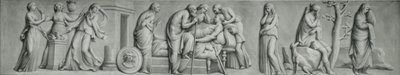 Grisaille panel, zobrazující scénu smrti Meleagera od Andrea Casali