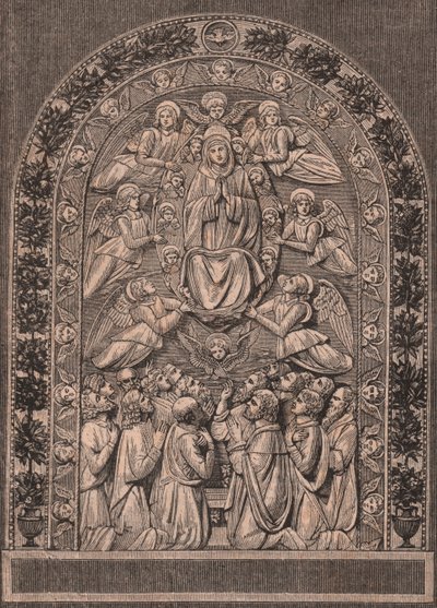 Nanebevzetí Panny Marie, dílna Andrea della Robbia (1435-1525 nebo 1528), Pinacoteca di Citta di Castello, Umbria, Itálie, dřevoryt z Le cento citta d