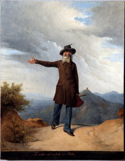 Rozloučení s exilem. S Giuseppem Mazzinim nuceným v roce 1831 odejít do švýcarského exilu (malba od Andrea Gastaldi