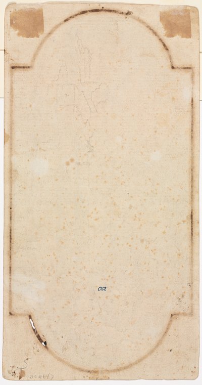 Fragment oblouku trasování od recto verso, první polovina 1700s. od Andrea Locatelli