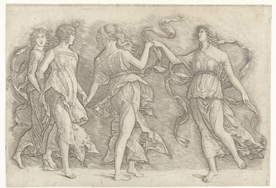 Čtyři tančící ženy od Andrea Mantegna (school of)