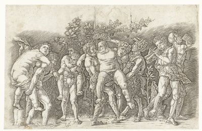 Bacchanal se setkal se Silenusem od Andrea Mantegna