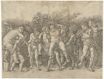 Bacchanal se setkal se Silenusem od Andrea Mantegna