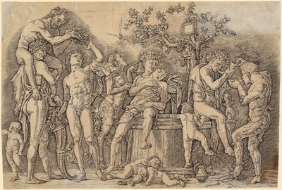 Bakchanálie se sudem vína od Andrea Mantegna
