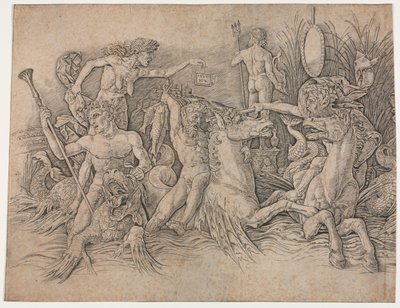 Bitva bohů moře – levá část. od Andrea Mantegna