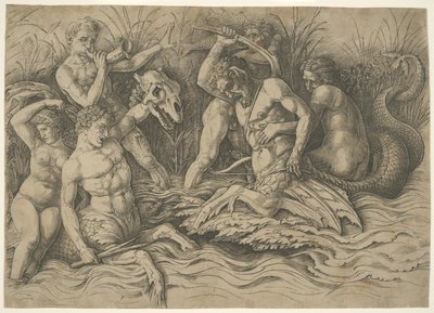 Battle of the Sea Gods: Right Half of a Frieze od Andrea Mantegna