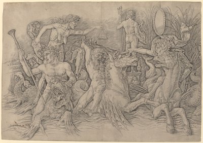 Bitva bohů moře [levá polovina] od Andrea Mantegna