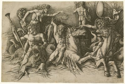 Bitva bohů moře [levá polovina] od Andrea Mantegna