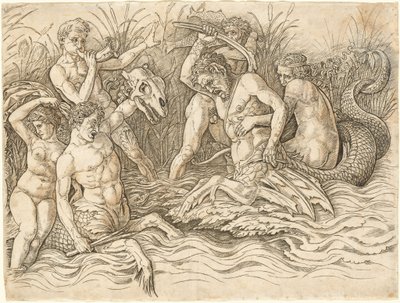 Bitva bohů moře [pravá polovina] od Andrea Mantegna