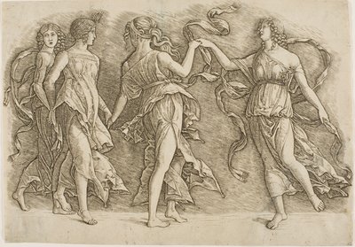 Čtyři ženy tančí od Andrea Mantegna