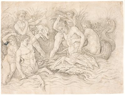 Bitva bohů moře, pravá polovina od Andrea Mantegna