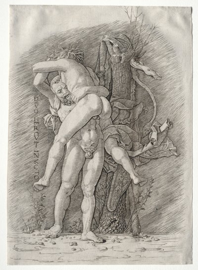 Herkules a Antaeus, 1400s. od Andrea Mantegna