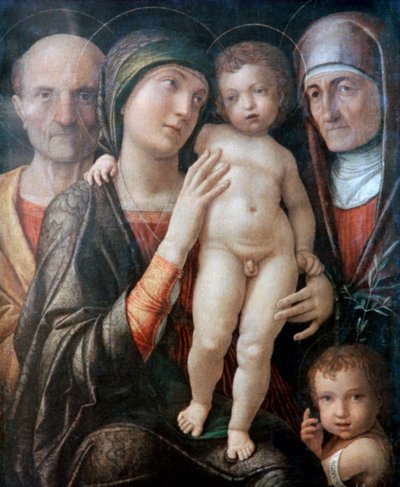 Svatá rodina se svatou Alžbětou a svatým Janem Křtitelem v dětství, c1495-1500 od Andrea Mantegna