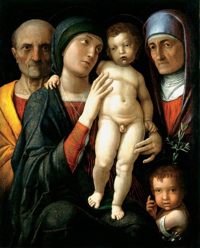 La Sainte Famille (Svatá rodina) - obraz Andrea Mantegna (1431-1506), olej na plátně (75x61,5), cca 1495 - Státní umělecká galerie, Drážďany (Německo) od Andrea Mantegna