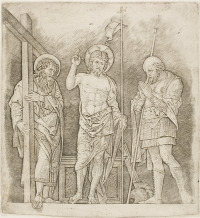 Vzkříšený Kristus mezi svatými Ondřejem a Longinem od Andrea Mantegna
