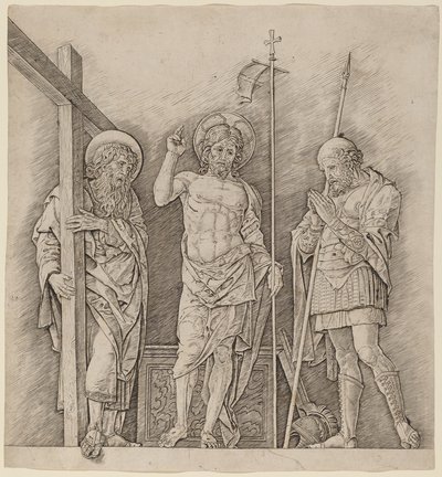 Vzkříšený Kristus mezi svatými Ondřejem a Longinem od Andrea Mantegna