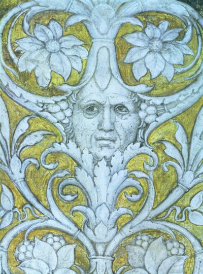 Autoportrét začleněný do dekorativního vlysu Camera degli Sposi nebo Camera Picta, 1465-74 detail fresky 78449 od Andrea Mantegna